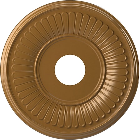 Ekena Millwork Berkshire PVC Medallion (Canopies up to 7"), 16"OD x 3 1/2"ID x 1"P, Metallic Vintage Gold CMP16BEDVG